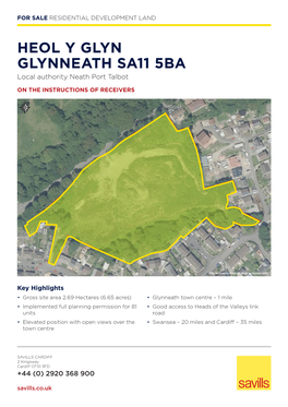 HEOL Y GLYN GLYNNEATH SA11 5BA Local Authority Neath Port Talbot