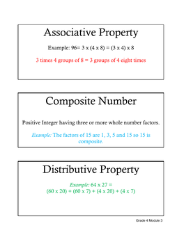 Associative Property Composite Number Distributive Property