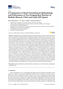 A Comparison of Beach Nourishment Methodology and Performance at Two Fringing Reef Beaches in Waikiki (Hawaii, USA) and Cadiz (SW Spain)