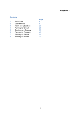 APPENDIX 5 Contents Page 1 Introduction 4 2 District Profile 8 3