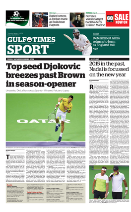 Top Seed Djokovic Breezes Past Brown in Season-Opener