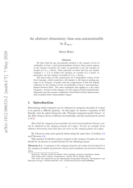 An Abstract Elementary Class Non-Axiomatizable in L∞,Κ