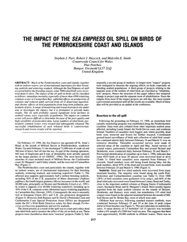 The Impact of the Sea Empress Oil Spill on Birds of The