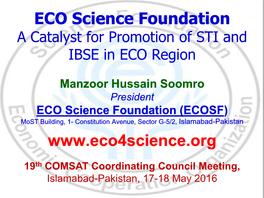 ECO Science Foundation ECO Science