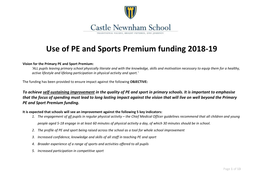 Use of PE and Sports Premium Funding 2018-19