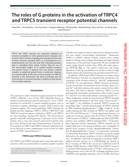 The Roles of G Proteins in the Activation of TRPC4 and TRPC5