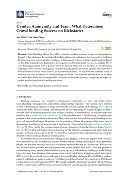 What Determines Crowdfunding Success on Kickstarter