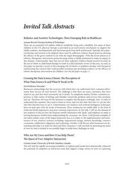 Invited Talk Abstracts