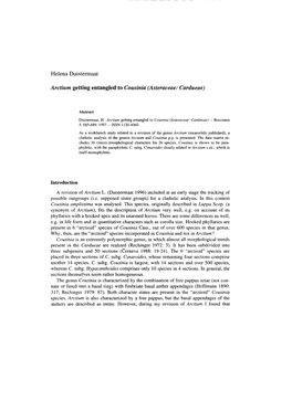 Helena Duistermaat Arctium Getting Entangled to Cousinia (Asteraceae