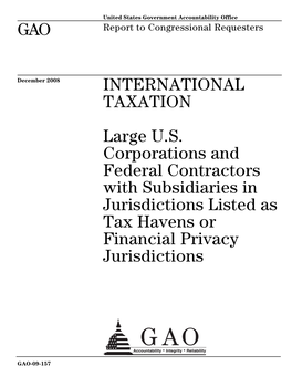 GAO-09-157 International Taxation