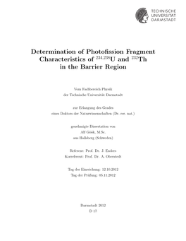 Determination of Photofission Fragment Characteristics of U And