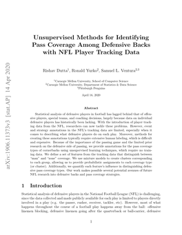 Unsupervised Methods for Identifying Pass Coverage Among Defensive Backs with NFL Player Tracking Data