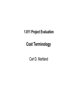 Cost Terminology