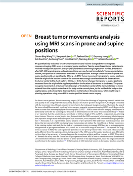 Breast Tumor Movements Analysis Using MRI Scans in Prone