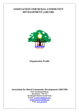 Association for Rural Community Development (Arcod)