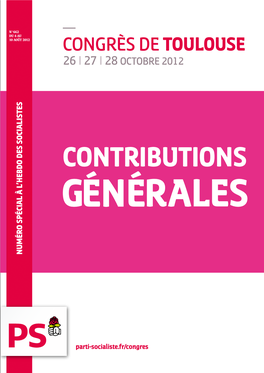 CONTRIBUTIONS Numéro Spécial À L’Hebdo Des Socialistes Numéro Spécial À L’Hebdo