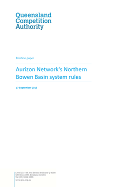 Aurizon Network's Northern Bowen Basin System Rules