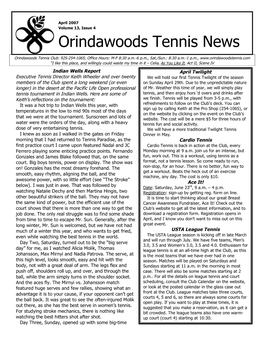 Orindawoods Tennis News