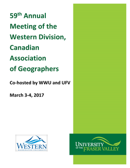 59Th Annual Meeting of the Western Division, Canadian Association Of