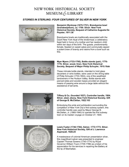 Four Centuries of Silver in New York