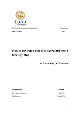How to Develop a Balanced Scorecard Into a Strategy Map