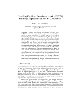 Local Log-Euclidean Covariance Matrix (L2ECM) for Image Representation and Its Applications