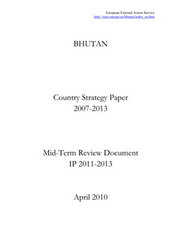 Bhutan Mid-Term Review of Country Strategy Paper 2007-2013