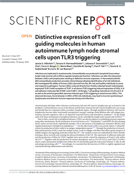 Distinctive Expression of T Cell Guiding Molecules in Human Autoimmune