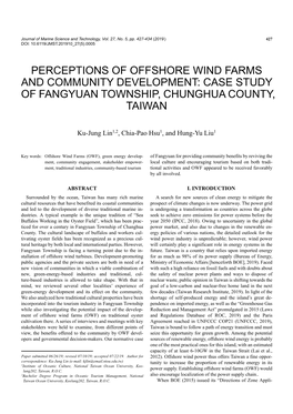 Case Study of Fangyuan Township, Chunghua County, Taiwan