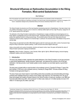 Structural Influences on Hydrocarbon Accumulation in the Viking Formation, West-Central Saskatchewan