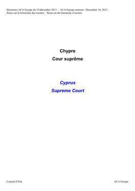 Chypre Cour Suprême Cyprus Supreme Court