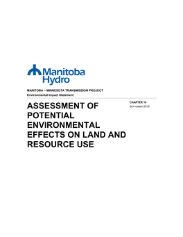 MANITOBA – MINNESOTA TRANSMISSION PROJECT Environmental Impact Statement