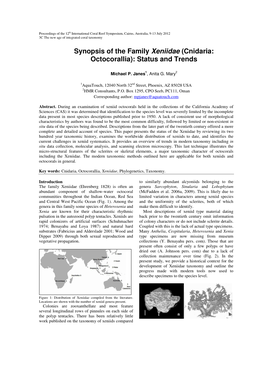 Synopsis of the Family Xeniidae (Cnidaria: Octocorallia): Status and Trends