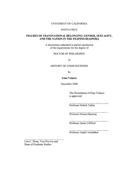 Figures of Transnational Belonging: Gender, Sexuality, and the Nation in the Filipino Diaspora