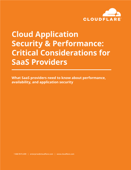 Critical Considerations for Saas Providers