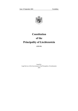 Constitution of the Principality of Liechtenstein