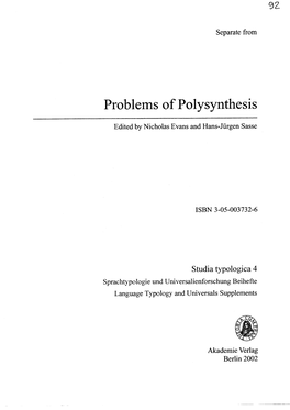 Problems of Polysynthesis