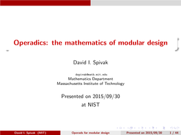 The Mathematics of Modular Design