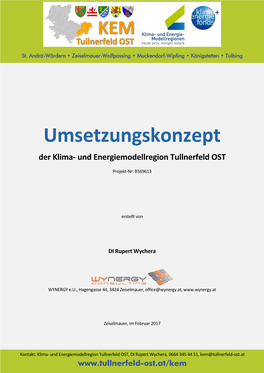 Umsetzungskonzept Der Klima- Und Energiemodellregion Tullnerfeld OST