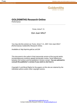 Goldsmiths Research Online