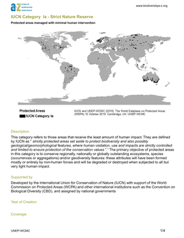 Strict Nature Reserve Protected Areas Managed with Minimal Human Intervention