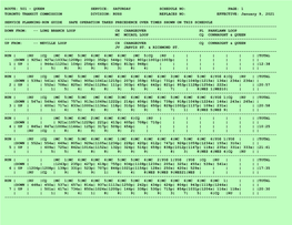 ROUTE: 501 - QUEEN SERVICE: SATURDAY SCHEDULE NO: PAGE: 1 TORONTO TRANSIT COMMISSION DIVISION: RUSS REPLACES NO: EFFECTIVE: January 9, 2021