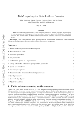 Fining: a Package for Finite Incidence Geometry