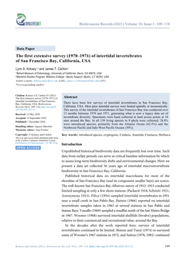 Intertidal Invertebrates of San Francisco Bay, California, USA