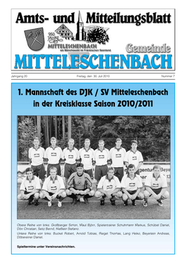 1. Mannschaft Des DJK / SV Mitteleschenbach in Der