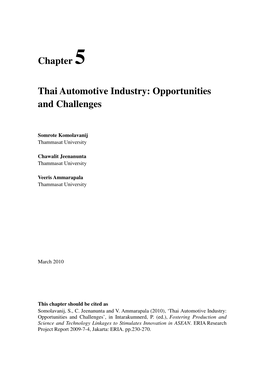 Chapter 5 Thai Automotive Industry