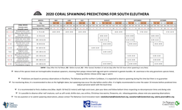 Coral Spawning Predictions the Bahamas 2020