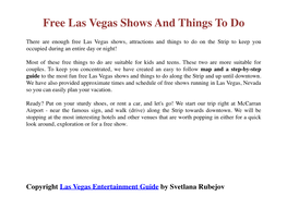 Pagesfree Las Vegas Shows and Things to Do