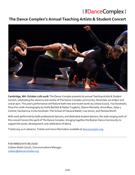 The Dance Complex's Annual Teaching Artists & Student Concert