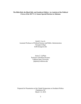 An Analysis of the Political Circus of the 2017 US Senate Special